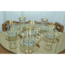 Elta Collection Özel Seri Yaldızlı 6'lı Çay Seti , Çay Takımı , Hediyelik , Çeyizlik