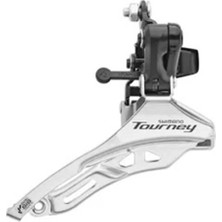 SHIMANO Shımano Tourney Ön Aktarıcı TY300 34.9mm Kelepçe Üçlü 42T,TP,FD 6/7s Siyah Gümüş