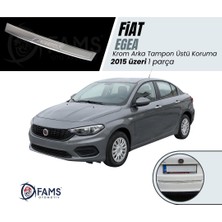 Fams Otomotiv Fiat Egea Krom Arka Tampon Üstü Koruma 2015 Üzeri Yazılı Sedan P,çelik (Parlak)
