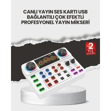 Marsilyan Çok Efektli Canlı Yayın Ses Mikseri USB ve Kablosuz Uyumlu