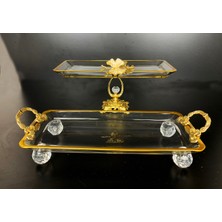 Elta Collection 2 Li Paşabahçe Kristal Metal Ayaklı Yaldızlı Baton Sunumluk