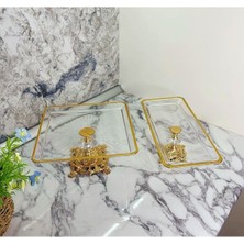 Elta Collection 2 Parça Gold Pasta Sunumluk Kurabiyelik Seti