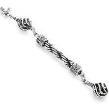 Storemax Çeşmi Bülbül Tasarım Gümüş Renk Kararmaz Metal Halat Püskül Kadınlar Gerdanlık