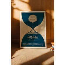 E2 Nova Harry Potter Azkaban Tutsağı Çerçeveli Tablo - Minimalist Kum Saati Tasarım Modern Duvar Dekoru Mavi