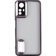 Ankayan Teknoloji Redmi Note 12S Kılıf Kamera Korumalı Logo Gösteren Zore Omega Kapak - Derin Mor