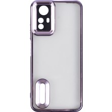 Ankayan Teknoloji Redmi Note 12S Kılıf Kamera Korumalı Logo Gösteren Zore Omega Kapak - Lila