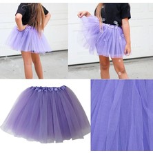 Pandoli Tül Etek Bale Lila Renk Leylak Rengi Tütü Eteği Bebek Çocuk Uyumlu