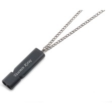 Hediye Shop Kişiye Özel Siyah Düdük Kolye