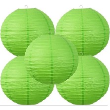 Pandoli Çin Feneri Asma Süs Yeşil Renk 5 Adet 35 cm Yılbaşı