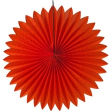 Pandoli Turuncu Renk Kağıt Yelpaze Süs 35 cm 1 Adet Hallow