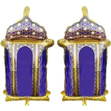 Pandoli Ramazan Temalı Kandil Şeklinde Lacivert Renk 45 cm Folyo Balon 2 Adet.