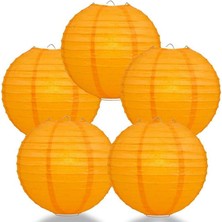 Pandoli Çin Feneri Asma Süs Turuncu Renk 5 Adet 35 cm Hallow
