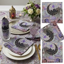 Pandoli Mor Renk Desenli Ramazan Temalı Peçete 20 Adet 33X33 cm Çift Taraf Baskılı