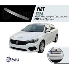 Fams Otomotiv Fiat Egea Krom Arka Tampon Üstü Koruma 2015 Üzeri Yazılı Sedan P,çelik (Taşlı)