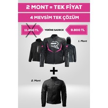 Revo 4 Mevsim Tek Paket Motosiklet Montu – Yazlık Fileli + Kışlık Mont + Yağmurluk + Polar
