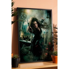 E2 Nova Bellatrix Lestrange Özel Tasarım Çerçeveli Tablo - Lüks Harry Potter Karakter Posteri Duvar Dekoru