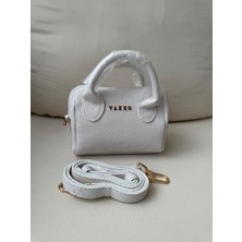 Ges Shop Kadın Beyaz Mini Deri Askılı Çapraz Şık Omuz El Çanta