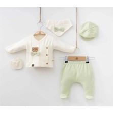 Butik Erkek Bebek %100 Pamuklu - Antialerjik Organik Kumaş Yenidoğan Hastane Çıkışı Zıbın Seti 5 Parça