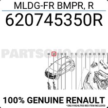 TŞT Renault Captur Ön Sis Far Çerçevesı Sağ 2012-  (Oem No:  620745350R)