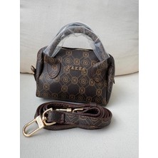 Ges Shop Kadın Kahverengi Mini Deri Askılı Çapraz Şık Omuz El Çanta