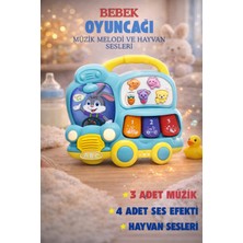 Bebek Oyuncağı Müzik Otobüsü Işıklı ve Müzikli 3 Farklı Mod Özellikli Melodi ve Hayvan Sesli