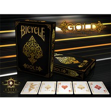 Bicycle Gold Deck Oyun Kartları Lüks Altın Metalik Tasarım 54 Parça Rönesans Temalı