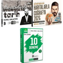 Benim Hocam Yayınları 2026 Tüm Adaylar Için Haritalarla Tarih Haritalarla Coğrafya - 2026 Kpss Ön Lisans Çözümlü 10 Deneme