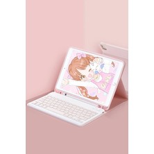Gny Ticaret Gny  iPad 2022 10.9 (10.nesil) Kılıf KC01 Smart Klavyeli Tablet Kılıfı - Pembe 115478