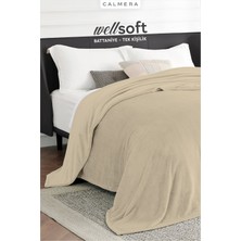 Calmera Home Calmera Wellsoft Tek Kişilik & Tv Battaniyesi | Ultra Yumuşak & Hafif | Peluş | 140 × 200 cm - Bej