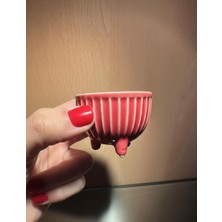 KH Kachkırhome Seramik Sosluk Kahve Yanı Lokumluk Sunum Servis 6 Parça Set Kırmızı Renk