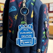 Nfc Akıllı Acil Durum Anahtarlığı Okul Çantası Süsü Erkek Çocuk Güvenlik Etiketi Mavi