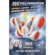 Uzaktan Kumandalı Araba Buhar Atan Şarjlı 2.4ghz Akrobat Rc 360° Dönen 4x4 Ledli