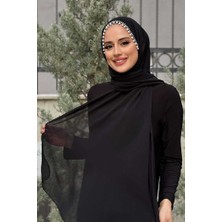 Bym Fashion İncili Şal 2028 Siyah