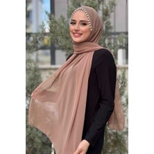 Bym Fashion İncili Şal 2028 Vizon