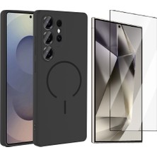 Vendas Samsung Galaxy S25 Ultra Kılıf M-safe Şarj Özellikli Zore Meta Kapak + Cam Ekran Koruyucu