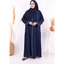 Bym Fashion Cepli Şerit Detaylı Elbise 6018 Lacivert