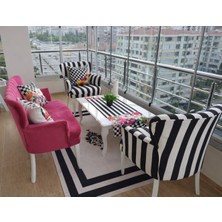 Azra Mobilya Çay Seti Koltuk Takımı Zebra & Fuşya Model 2+1+1