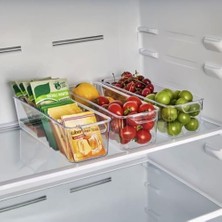 Storemax 1 Adet Kırılmaz Şefaf Akrilik Buzdolabı ve Mutfaklar Için, Içeçek ve Gıda Düzenleyici Organizer, Buzdolabı Içi Düzenleyici | Sebze Meyve Saklama Kabı Organizeri