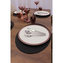 Storemax Siyah Oval Lazer Kesim Deri Amerikan Servis 2 Adet 35X45 cm