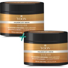 Yoon 2'si 1 Arada Saç Maskesi Keratin & Hyalüronik Asit Içeren, Tüm Saç Tipleri ve Hasarlı, Aşırı Yı