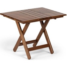 Atina 70X70 Katlanır Ahşap Bahçe Balkon Masası