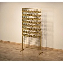 Md Vitrin Dekorasyon Ayaklı Tel Pano, Sk Telli Aksesuar Panosu 90*190 Gold Boya