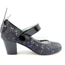 Mini Women Siyah Kız Çocuk Topuklu Abiye Ayakkabı