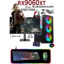 Apphirex Rise X94 Ryzen 7 5700X 32GB 1tb M2 SSD RX9060XT 16GB 27' 280Hz Masaüstü Oyuncu Bilgisayarı Hazır Sistem