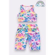 My Kids Wear Kız Çocuk Çok Amaçlı Batik Desenli Mayo & Spor Takımı 12428