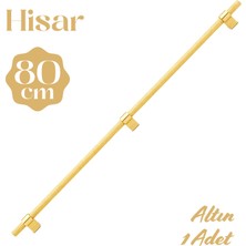 Badem10 Hisar Altın Gold Metal Kulp 800 mm Tırtıklı Desen Mobilya Çekmece Mutfak Dolabı Dolap Kulpları Kulbu