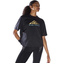 Nike Dri-Fit Trail Short-Sleeve Bol Kalıp Siyah Kadın T-Shirt DX7896-010
