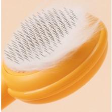 Brentino Hamburger Şekilli Otomatik Temizlenen Kedi Köpek Tarağı Tek Tuş Tüy Itici Ergonomik Masajlı Fırça