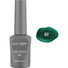 Alıx Avıen Işıltılı Yeni Yıl Yeşili Kalıcı Oje 89-Yoğun Renk Veren Jel Oje 12 Ml-Nail Uv Gel Polish