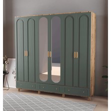 T&B Mila 6 Kapaklı Çekmeceli Gardırop - Mdf Kapak